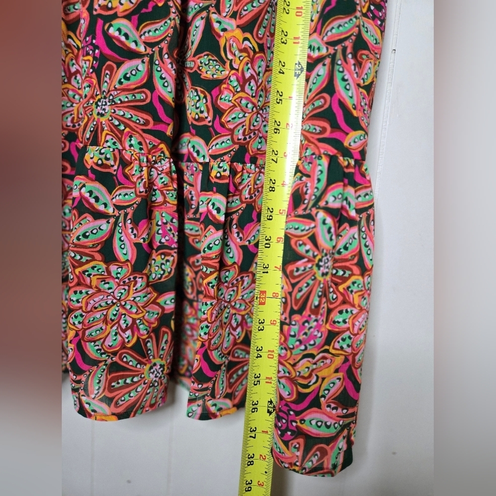 J.Crew Floral Sleeveless Dress-Size 12 -100% Polyester - Picture 7 of 8